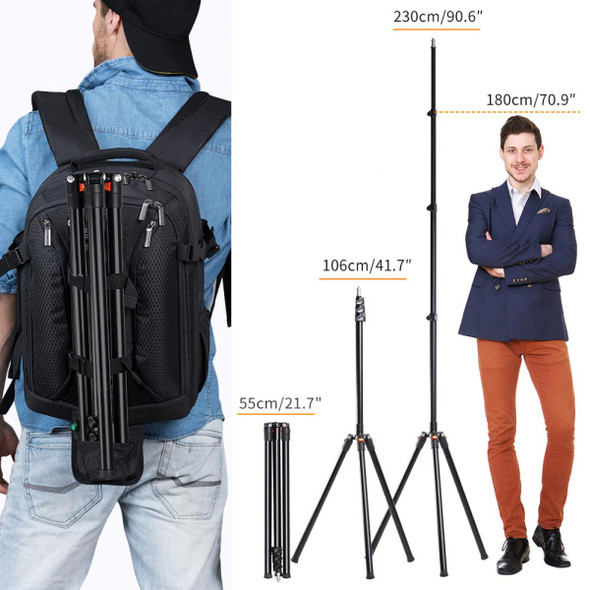 K&F Concept KF34.009V1 2.3m Compact Alum Nano Light Stand + Bag