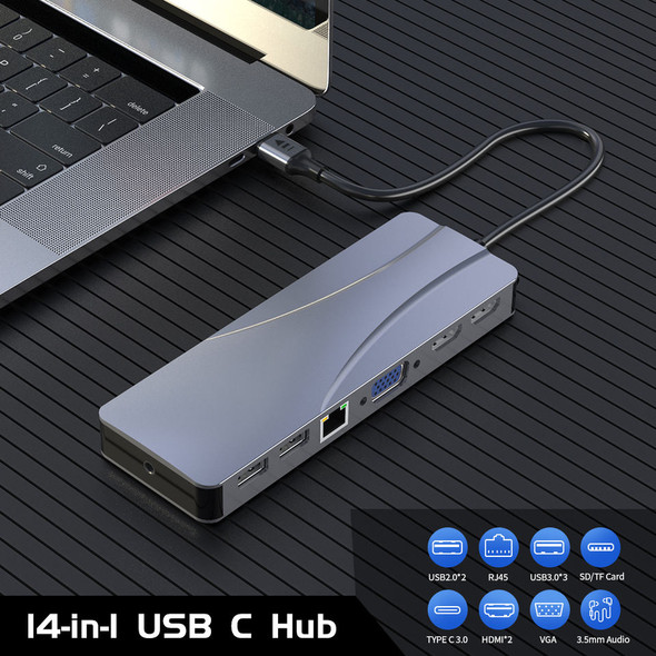 Rocketek HC452 14 in 1 USB-C USB Hub for Macbook