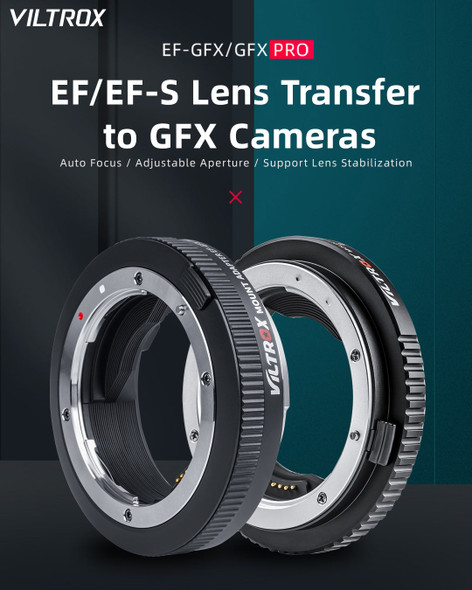 Viltrox EF-GFX Pro Auto Focus Lens Adapter for Canon EF/EF-S Lens to Fujifilm GFX-mount Camera