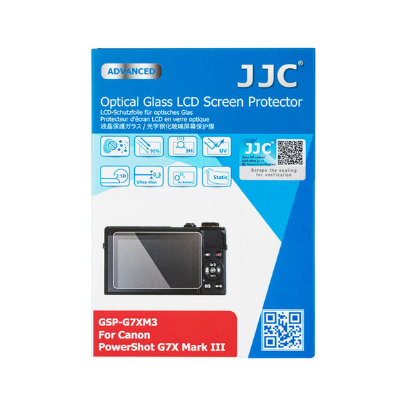 JJC GSP-G7XM3 Glass LCD Screen Protector for Canon G7X Mark III, R8, R50, 850D