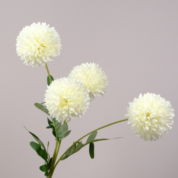 Fotolux Photo Props Artificial Long stem Pom Pom 60cmH x 6cmD (White)