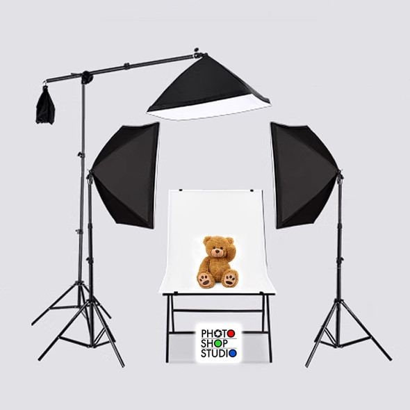 Fotolux 3x 150W E27 Lighting Kit for Products Photography