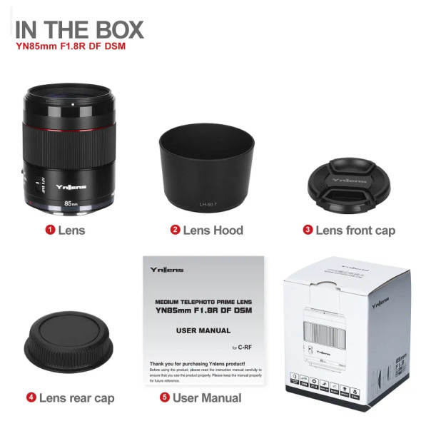 Yongnuo YN85mm F1.8R DF DSM Auto Focus Medium Prime Lens for Canon RF mount