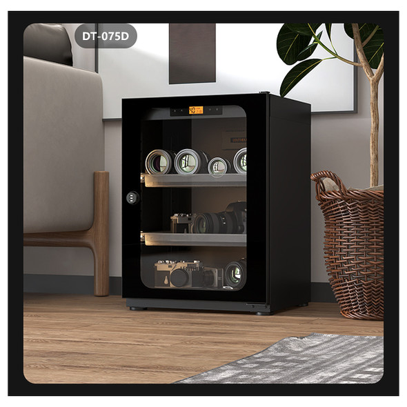 Lenthem DT-075D 72L Medium Auto-Dehumidifier Digital Dry Cabinet (Black)