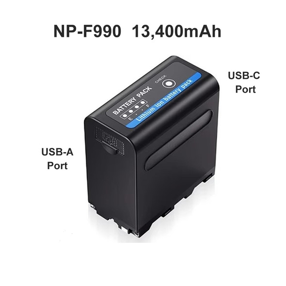 Fotolux NP-F990 ( Extra Large size ) 13400mAh Li-on Rechargeable Battery for LED Lights , LCD Monitors