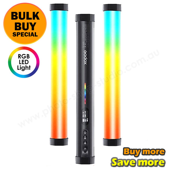 Godox 3x TL30 30cm 8W RGB Magnetic Three LED Tube Stick Kit (Bulk Buy) 