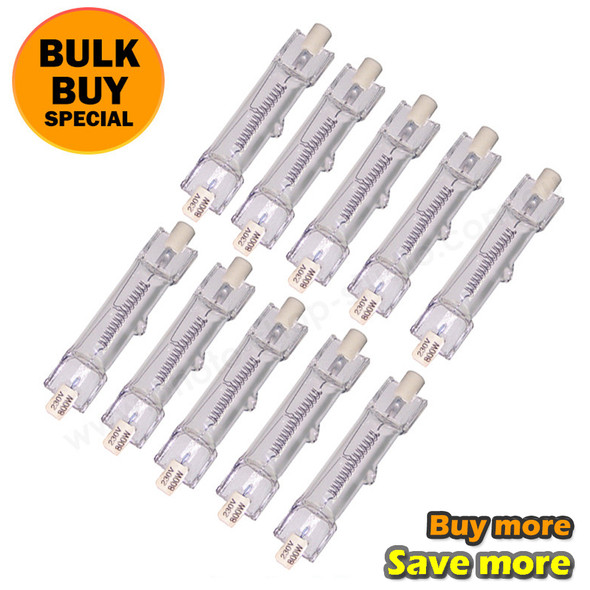 Fotolux 10x LT-F800W 800W Studio Red Head Light Bulb Tube (Bulk Buy)