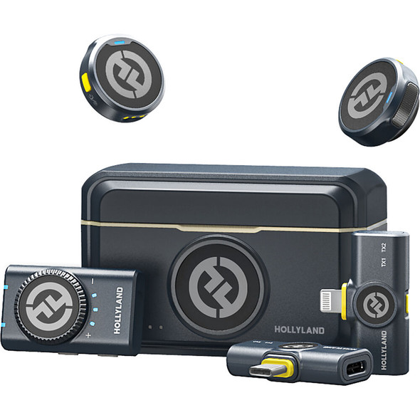 Hollyland Lark M2 ( 3 Rx Comb Kit ) Wireless Lavalier Microphone for Camera, Android, Apple IOS iPhone15