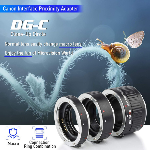 Viltrox DG-C Auto Focus Macro Extension Tube Set for Canon EOS EF / EF-S Mount
