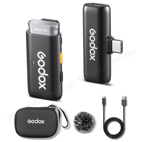 Godox WES2 KIT1 2.4GHz USB-C Wireless Microphone System for iOS / Android USB-C Devices (1 TX+1 RX)