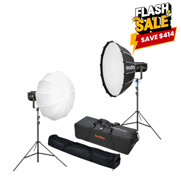 Godox 2x UL150IIBi Bi-color Silent Dual Power Two LED Video Light Kit