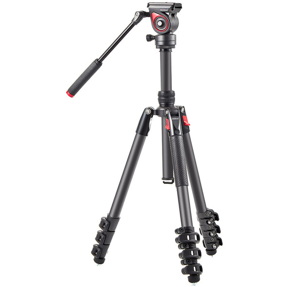 Miliboo MUFA-BK Aluminium Flip Lock Tripod with Fluid Head
