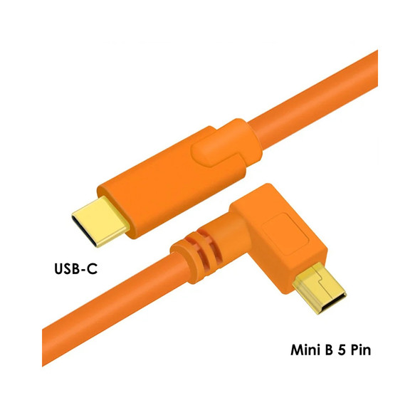Fotolux USB-C to Mini B 5 Pin High Speed Tethering Cable (5M) for Canon , Nikon