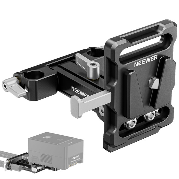 NEEWER PS007 V Mount V Lock Battery Mounting Plate with 15mm Dual Rod Clamps