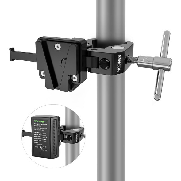 NEEWER PS006 Mini V Mount Battery Plate with Super Crab Clamp 66602844