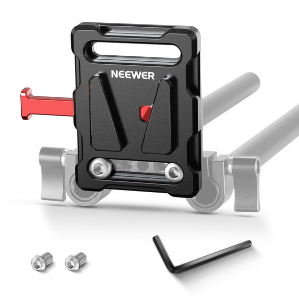 NEEWER PS001 Mini V-Mount V-Lock Battery Mounting Plate with Two 1/4"-20 Screw