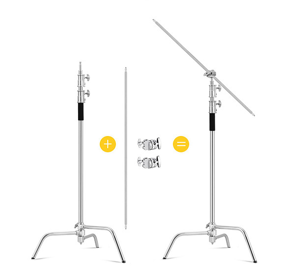  Fotolux Q4 Stainless Steel 3.2m C-Stand with 1.27m Boom Arm