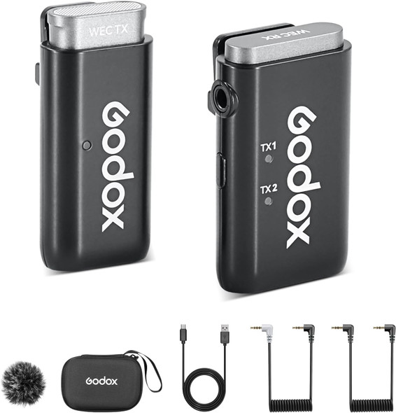 Godox WEC KIT1 2.4GHz  Wireless Microphone System for Cameras and Mobile (1 TX+1 RX) 