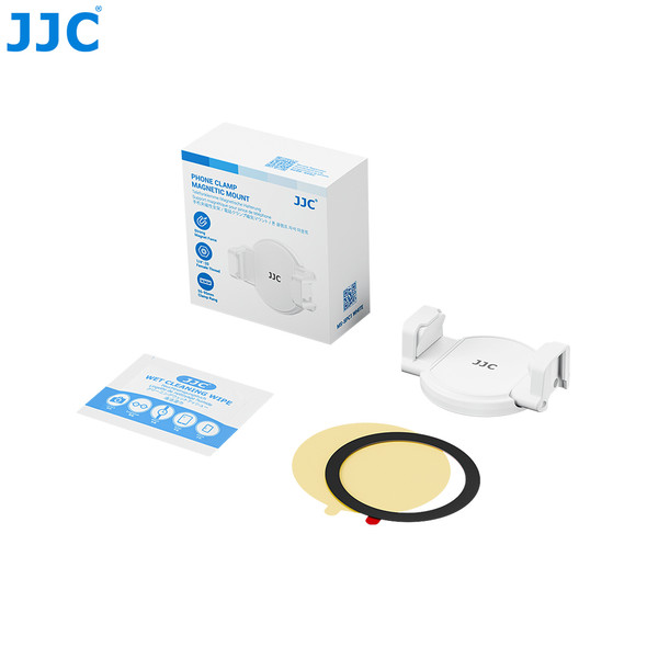 JJC MS-SPC1 WHITE Smartphone Clamp Magnetic Mount with 2 Cold Shoe