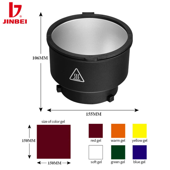 Jinbei MH Magnetic Reflector with Colour Gels (Bowens Mount)