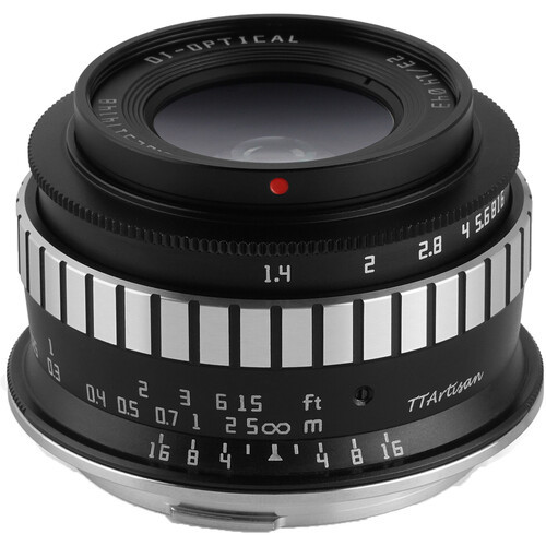  TTArtisan APS-C 23mm F1.4 Manual Focus Wide Angle Lens for Canon RF-mount (Black & Silver)