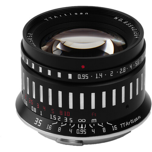 TTArtisan APS-C 35mm F0.95 Manual Large Aperture Lens for Canon RF-mount (Black & Silver)