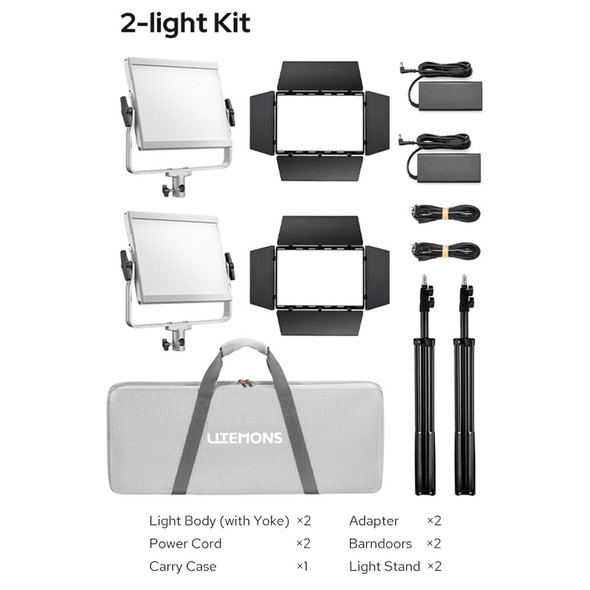 Godox LP400Bi-K2 Litemons 36W Bi-Color LED Light Panel (2-Light Kit)