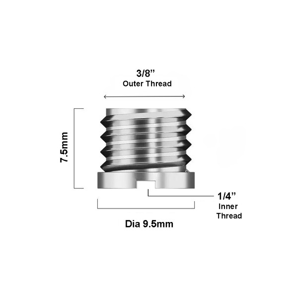 Fotolux TS1438 1/4" to 3/8" Thread Screw Adapter