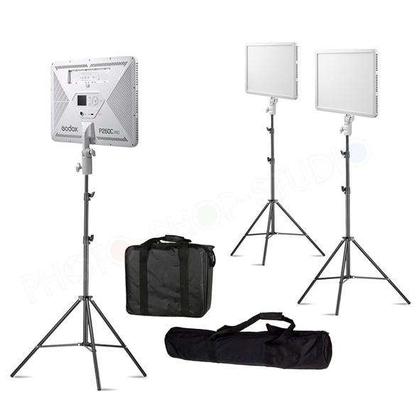 Godox 3x P260C Pro 45W Bi-Color Video LED Three Light Panel Kit