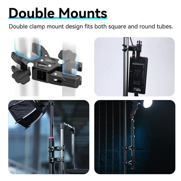 Ulanzi LC01 T017  Double Mounts Mini Super Clamp for Light Stand
