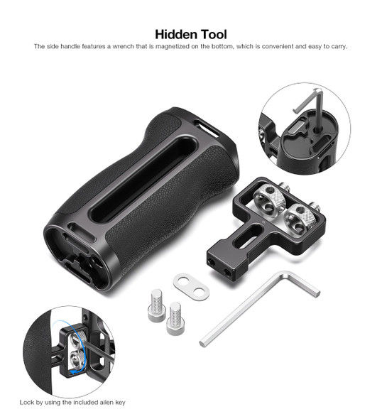 Leofoto CH-7-3 Universal Side Handle with Two 1/4" -20 Screw Mount