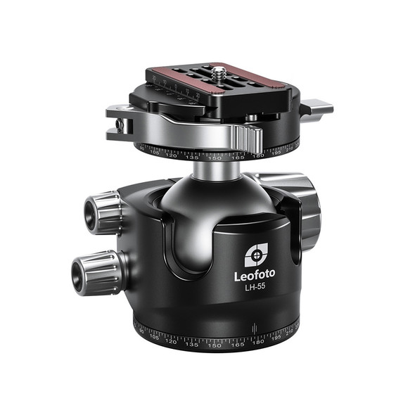  Leofoto LH-55PCL Extra Large Low Profile Ball Head with PCL-70 Clamp + NP60 Plate