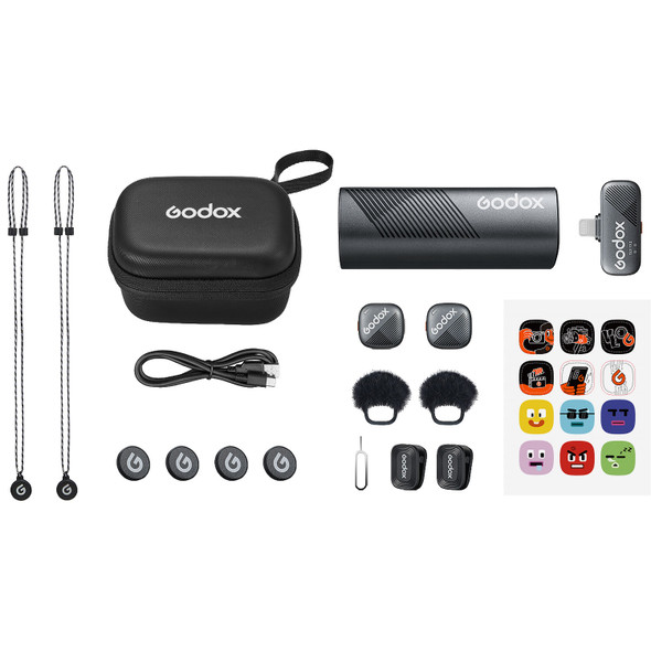 Godox CUBE-SL KIT 2 BLACK   (Lightning Plug)(2 TX+1 RX) 2.4GHz Wireless Microphone System for iOS Devices