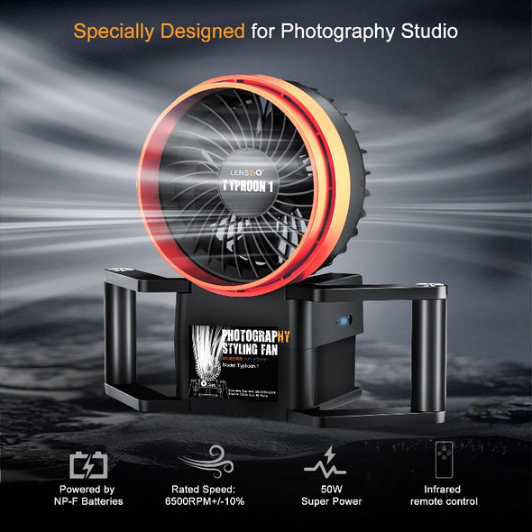 LENSGO Typhoon 1  Portable Fan Cordless 50W Hair Blower ( Bonus 2x NP Battery & Charger )