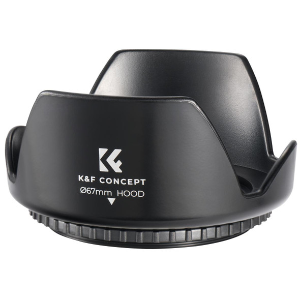 K&F Concept KF03.090 67mm Threaded Screw-in Lens Hood with Cleaning Cloth