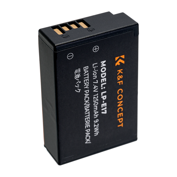 K&F Concept KF28.0014V3 LP-E17 7.4V 1250mAh 9.2Wh Rechargeable Li-ion Battery (Replaces Canon LP-E17)