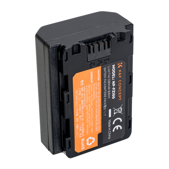 K&F Concept KF28.0016V3 NP-FZ100 7.4V 2280mAh 16.8Wh Rechargeable Li-ion Battery (Replaces Sony NP-FZ100)