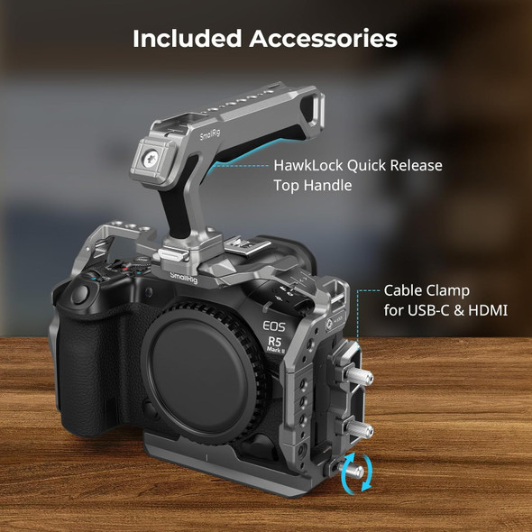 SmallRig 5029 HawkLock Camera Cage + Handle for Canon EOS R5 / R5II