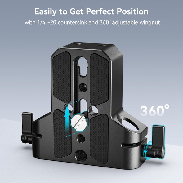  SmallRig 1674 Baseplate with Dual 15mm Rod Clamp 