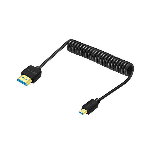  Fotolux A-D1 Male Micro HDMI to Male HDMI Coiled Cable (1m)