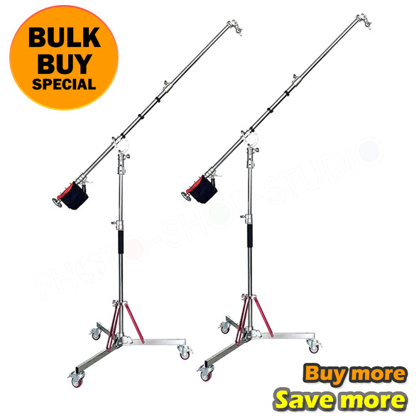 Fotolux 2x L5-120plus 4.2m Rotatable Boom Stand with Wheels (Bulk Buy)