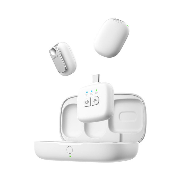Ulanzi A30 A014GBB2 (2TX + 1RX) Wireless Lavalier Tiny Microphone with Charging Case (White) 