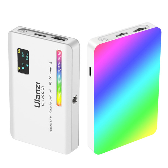  Ulanzi VL120 RGB 2587 5W Pocket-size RGB LED Video Light (White)