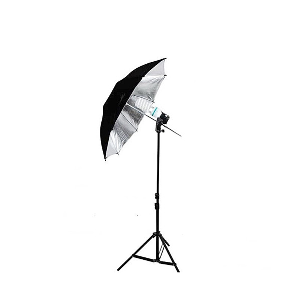Godox UB-002 Silver Umbrella  with E27 105W  FL Lighting Kit 