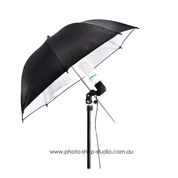 Godox UB-002 Silver Umbrella  with E27 105W  FL Lighting Kit 