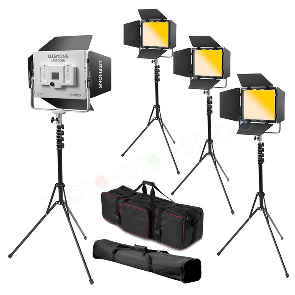Godox 4x LP600Bi Litemons 4x60W Bi-Color Four LED Light Panel Kit (2800K-6500K)