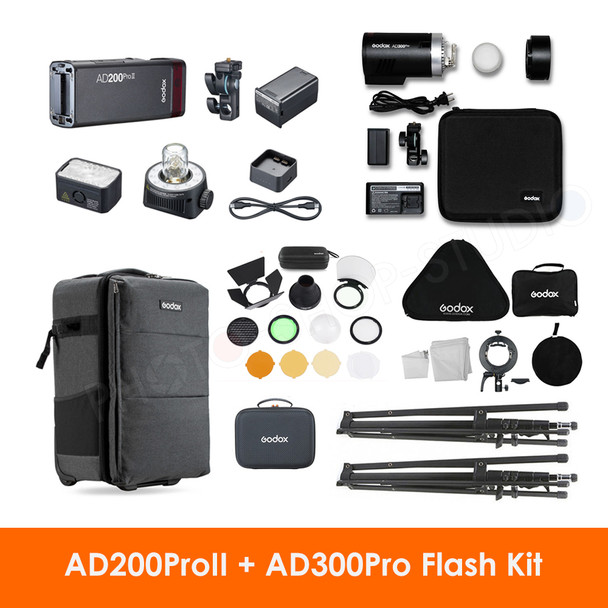 Godox AD200ProII + AD300Pro Lighting Kit with CB17 Trolley Bag
