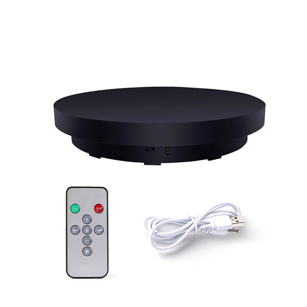 Fotolux TB30-BK 30cm Rechargeable  Electric Auto Rotating 360 Degree Revolving Turntable with Remote Control (Black)