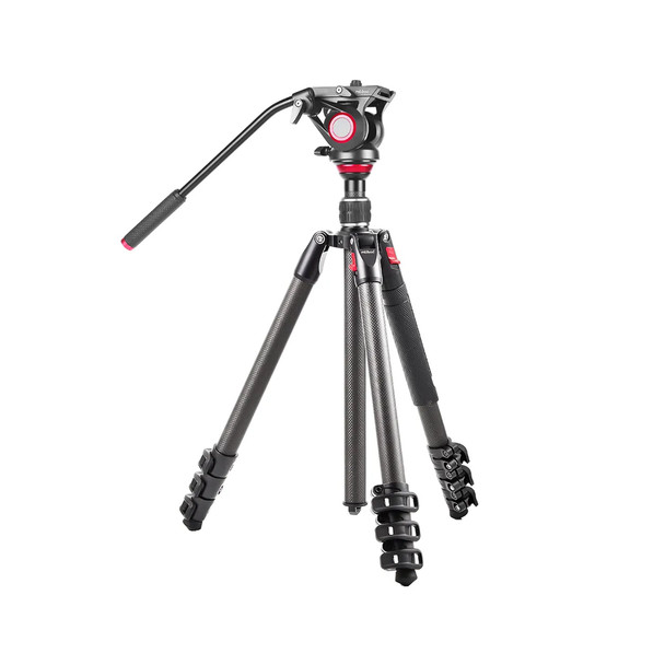Miliboo MTT501CF MUFP KIT Carbon Fiber 4-section Flip Lock Video Tripod with MYT801 Fluid Head 