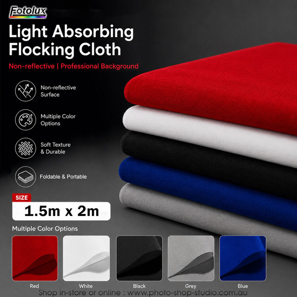  Fotolux 1.5m x 2m Light Absorbing Non-reflective Background Flocking Cloth